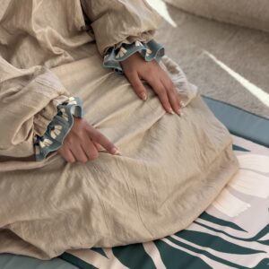 ثوب الصلاة الأخضر من قطعة واحدة بغطاء رأس من طقم الصلاة الفاخر